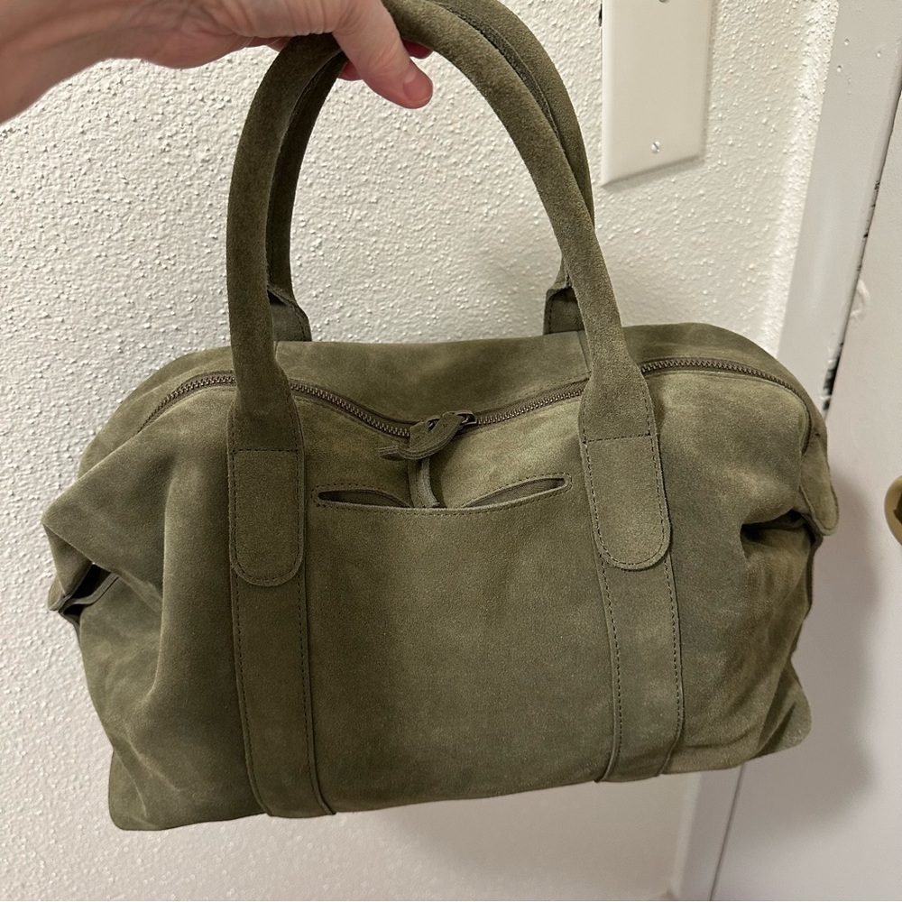 M.I.L.A. Ria Olive Green Suede Duffel Bag - Picture 6 of 16